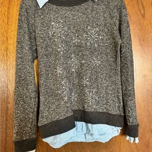 Planet Gold snowflake layered sweater